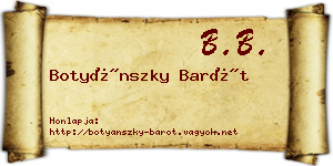 Botyánszky Barót névjegykártya